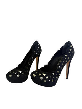 Alice + Olivia Black Cut-Out High Heels